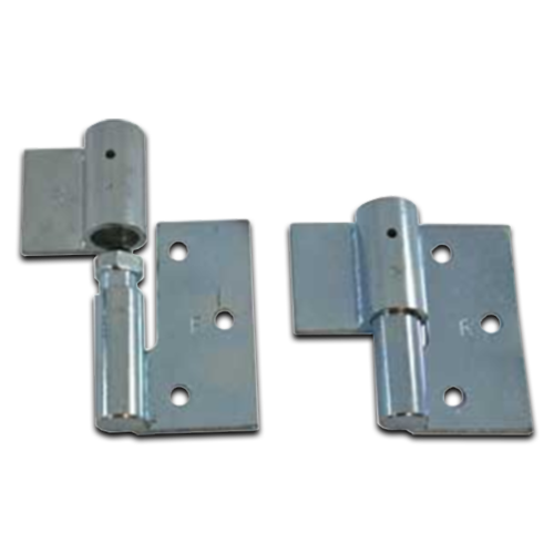 Zinc Plated Weld to Screw Prison Hinges - 19mm Pin, RH, Silver, Lockable - Pair