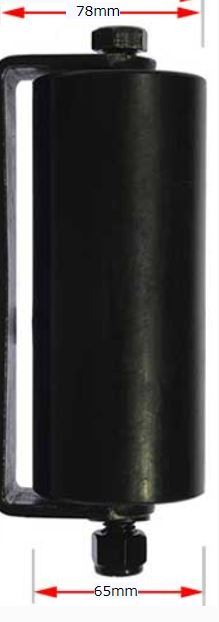 Sliding Gate Side Roller Bracket - 155x65mm Black Roller, Black Side Bracket