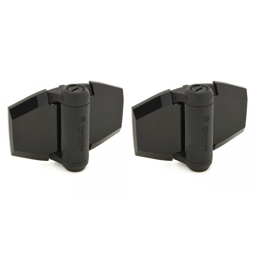 D&D TruClose Adjustable Self Closing Hinges - 30kg, Black, For Vinyl/Wood, No Legs - Pair