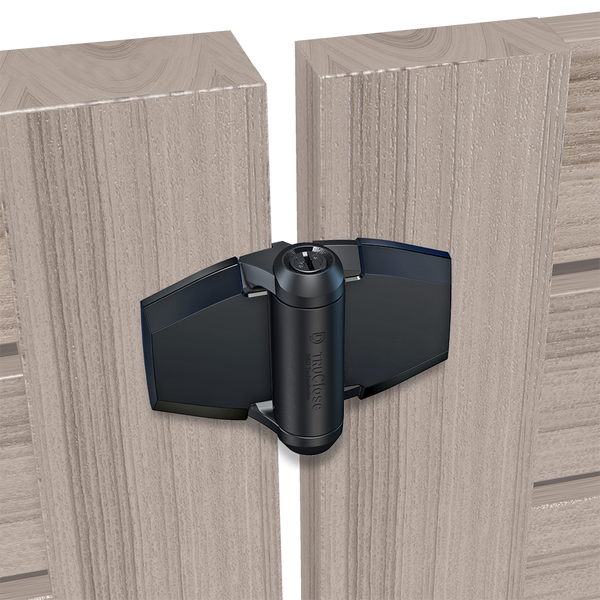 D&D TruClose Adjustable Self Closing Hinges for Gates up to 30kg : Black, for Metal/Wood, Two Legs