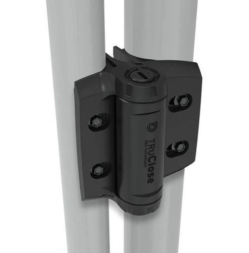D&D TruClose Adjustable Round Self Closing Hinges - 70kg, Black, 35-41mm Frame, Two Legs - Pair