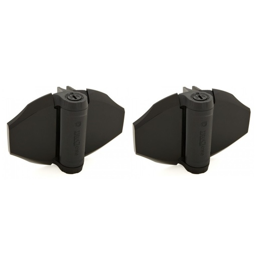 D&D TruClose Adjustable Self Closing Hinges - 70kg, Black, For Vinyl/Wood, 21mm Gap, Two Legs - Pair