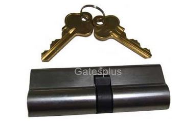 Euro Key Barrel, 70mm Full Cylinder, Keyed Different - Bright Chrome