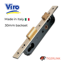 Viro Handleless Euro Insert Mortice Lock - 50x50 Frame, 30mm Backset, Gold - For Sliding Gates