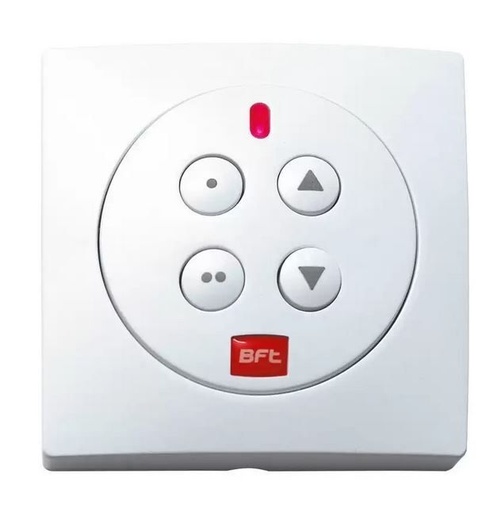 Wall-Mounted Wireless Push Button BFT Mime Pad Wireless Push Button BFT: Ideal for Sliding & Swing Gates/Garage Door Openers