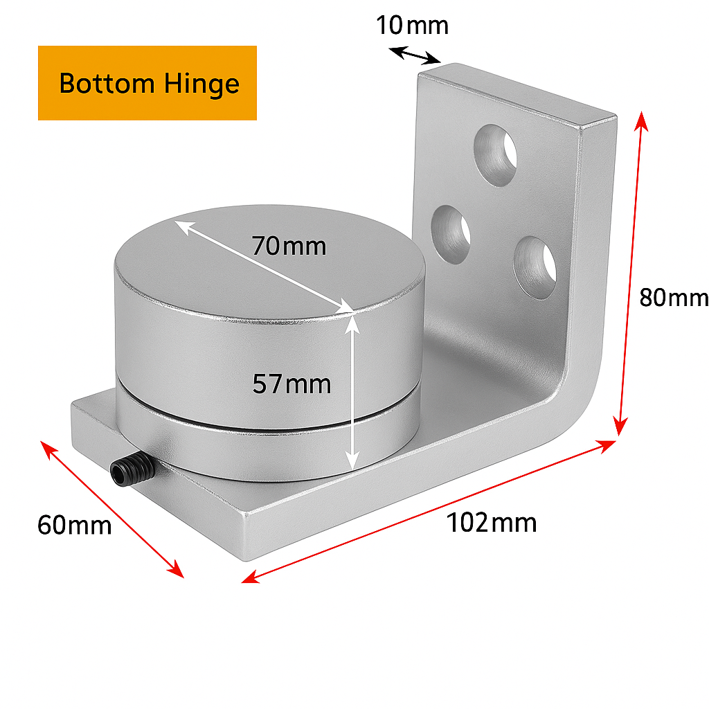 Zinc Plated Steel Bolt-On Bearing Hinge - Up To 600kg - Bottom Hinge Only