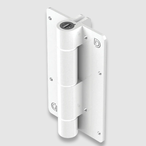 D&D Kwikfit Self Closing Aluminium Hinge up to 20kg: White, Wall Mounted (Pair)