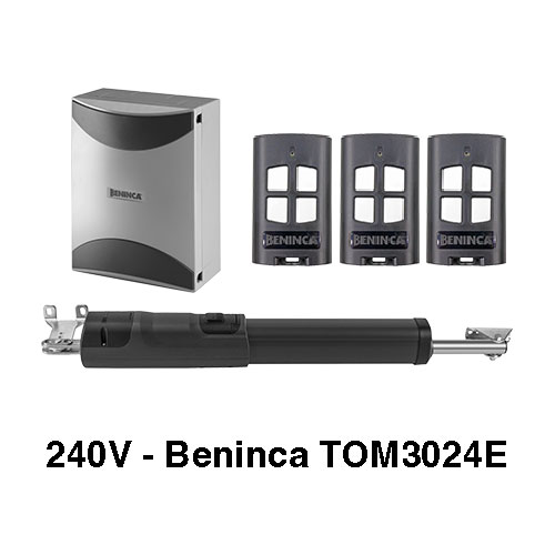 240V Beninca Single Swing Gate Motor TOM3024E - Complete Kit