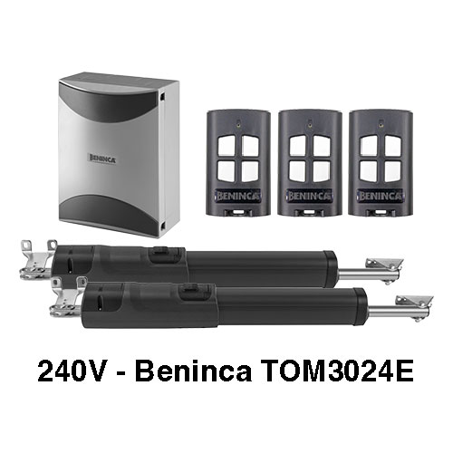 240V Beninca Double Swing Gate Motor TOM3024E - Complete Kit