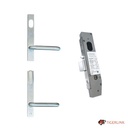 Lockton DISABILITY Kit Oval Insert Mortice Lock - Complete Kit - 50x50 Frame, 23mm Backset, Silver - For Swing Gates