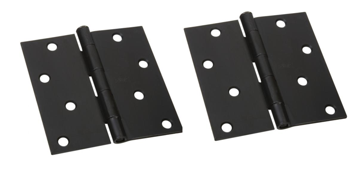 Pair - Steel Butt Hinges 100x75x2.5mm finished - Satin Black