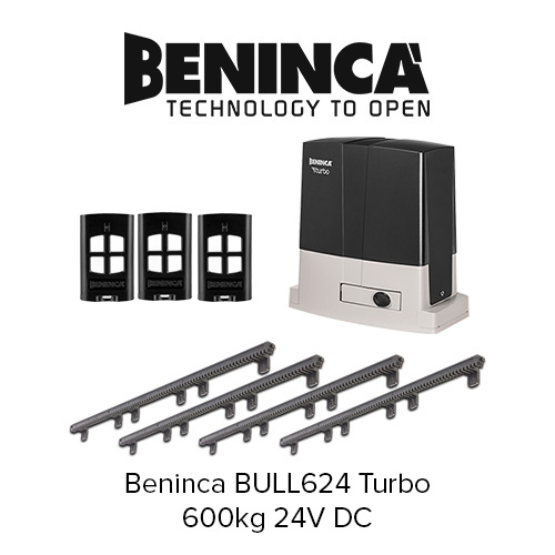 Beninca BULL624 Turbo 24V 600kg Complete Kit x 3 remotes