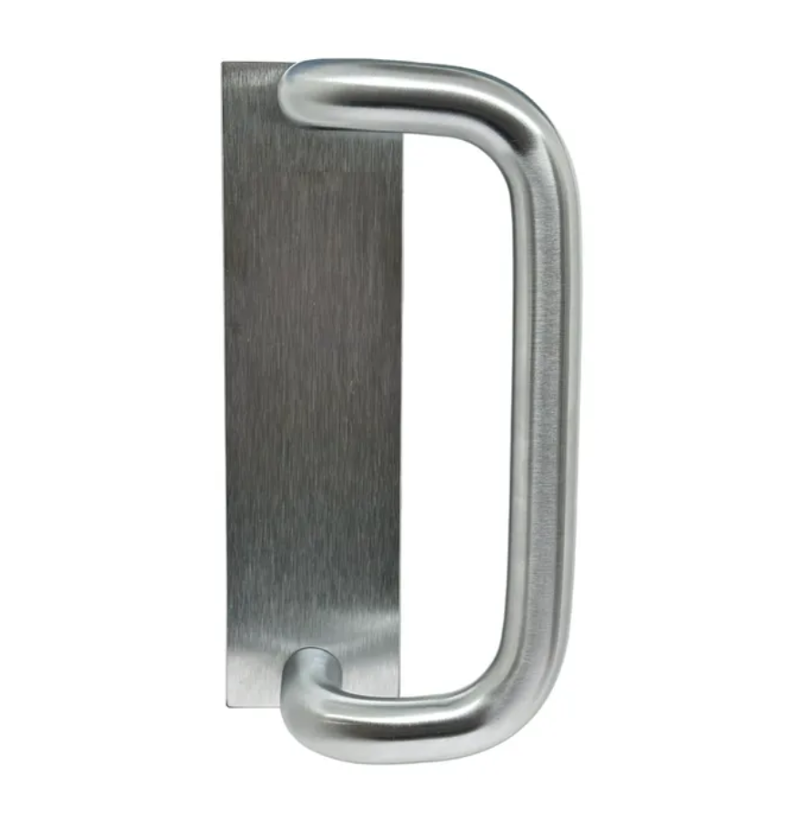 Gate Handle - OFFSET Pull Handle - Stainless Steel in Bright Chrome Silver