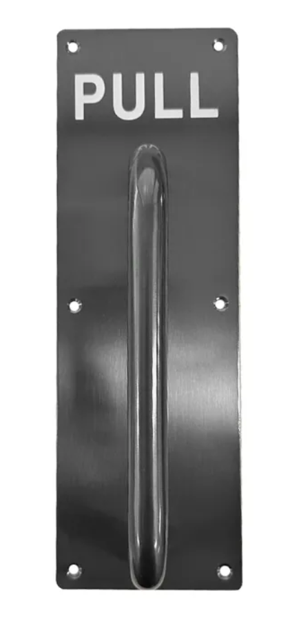 Swing Gate Stainless steel PULL PLATE with Handle Black