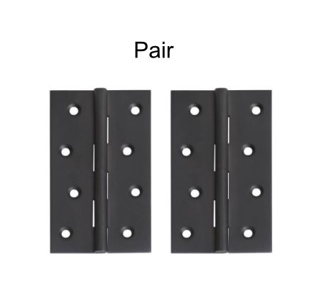 Butt Hinges Stainless steel Fixed pin 100x70x2.5mm/ 2 hinges Black