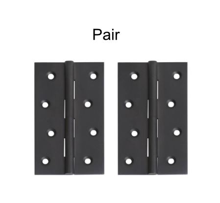 Stainless Steel Butt Hinges - 100x70x2.5mm, Satin Black- Pair