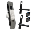 Lockton Oval Insert Mortice Lock - Complete Kit - 40x40 Frame, 23mm Backset, Black - For Swing Gates