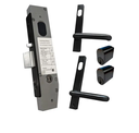 Lockton Oval Insert Mortice Lock - Complete Kit - 50x50 Frame, 23mm Backset, Black - For Swing Gates