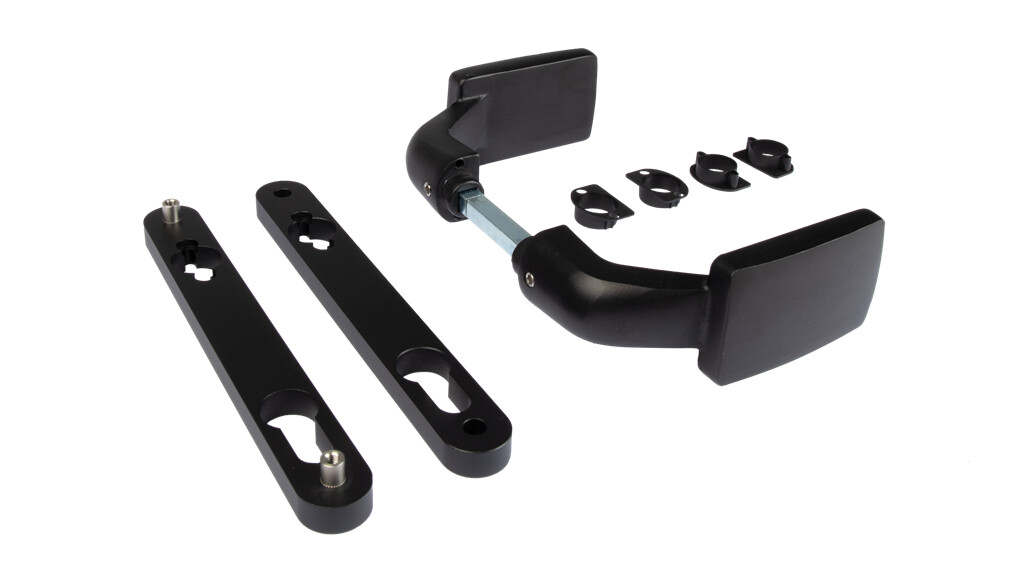 Locinox Insert Mortice Lock Handle Set - Euro, 3006FIX - Aluminium in Matt Black - Pair