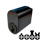 Oval Key Barrel, 35mm Half Cylinder, Keyed Alike - Black