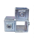 Tigerclamp Double Galvanised Connector 3 Way Through Fit 40x40mm Tube