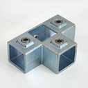 Tigerclamp Double Galvanised Connector Side Outlet Tee  Fit 40x40mm Tube