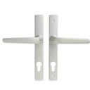 Insert Mortice Lock Handle Set - Euro, L Shaped - Aluminium in Silver - Pair