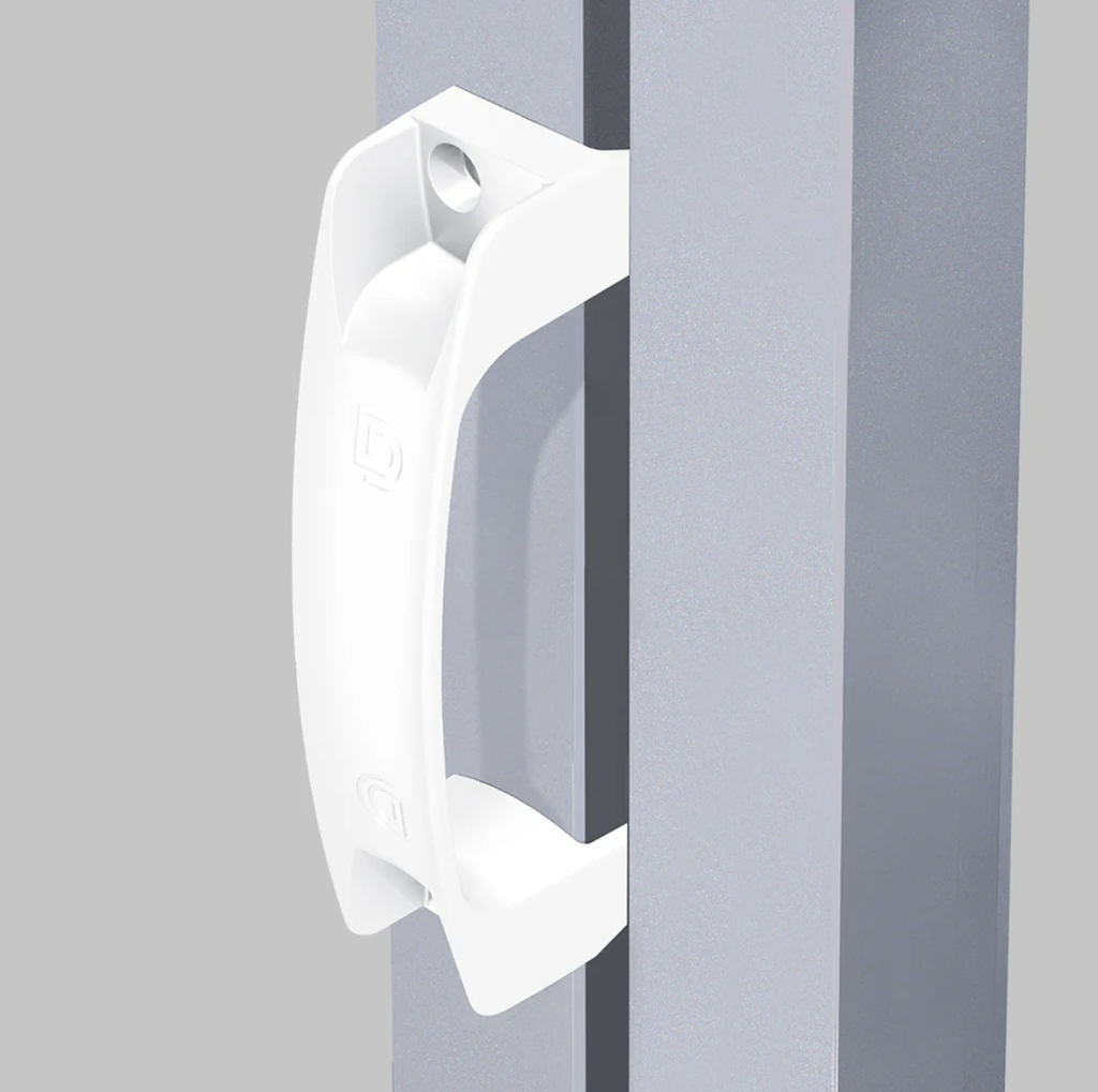 D&D Ergonomic Gate Handle, Reversible for Right or Left Handing White