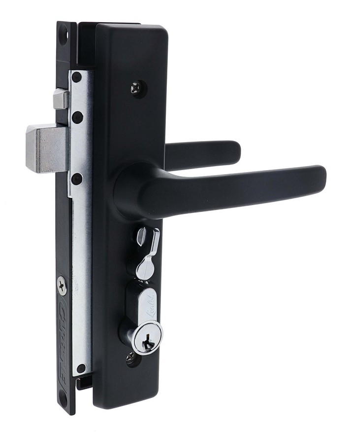 High Security Screen Door Lock with Cylinder Keys Matt Black