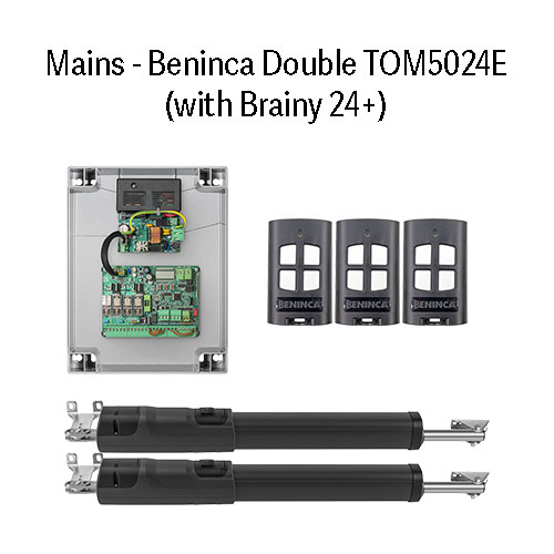 Mains Voltage Beninca Double TOM5024E Kit (with Brainy 24+)