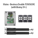Mains Voltage Beninca Double TOM5024E Kit (with Brainy 24+)
