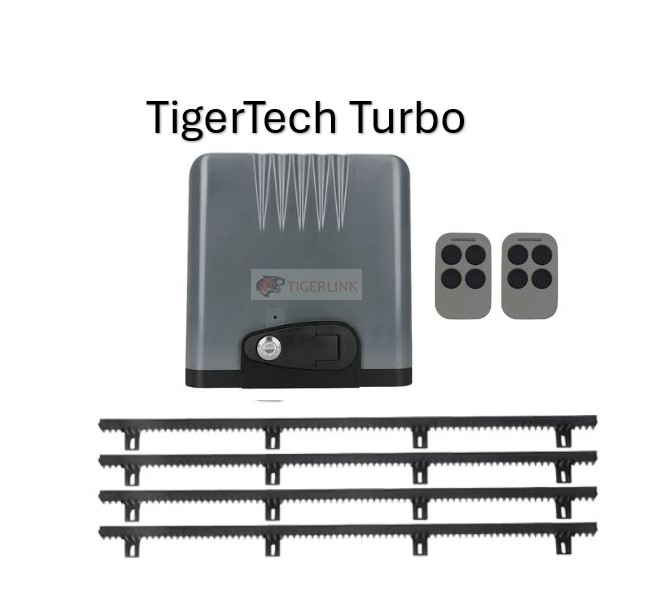 TigerTech 240V 1000kg Heavy Duty Sliding Gate Motor Kit with 2 Remotes