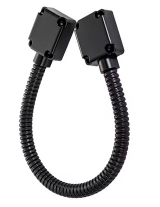 Black Aluminium Door Loop Cable Protector - 400mm Length, Inner Diameter 11.5mm