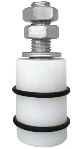 [WH132] Top Guide Roller for Sliding gate size 40x60mm White with Rubber Rings