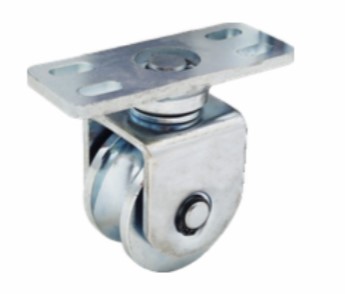 [WH340] Zinc Plated Sliding Gate Wheel - 60mm U Groove External - Double Bearing, 360° Turn Plate