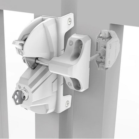 [FK431] D&D LokkLatch Deluxe Gate Latch- White, Double Sided, Keys Alike