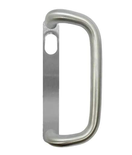 [MKLH400] Insert Mortice Lock Handle Set - Oval, Pull Handle - Stainless Steel in Bright Chrome Silver