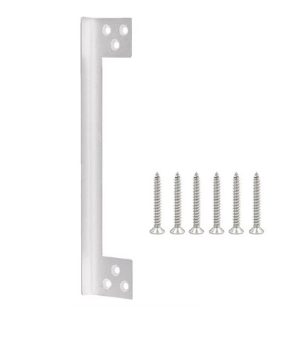 [MKES902] Stainless Steel Swing Gates Latch Guard Plate Outswing Latch Protector Shield L Shaped Security - 280mm - Silver