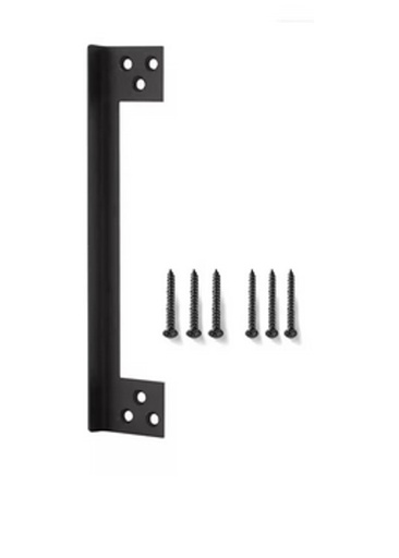 [MKES901] Stainless Steel Swing Gates Latch Guard Plate Outswing Latch Protector Shield L Shaped Security - 180mm - Black