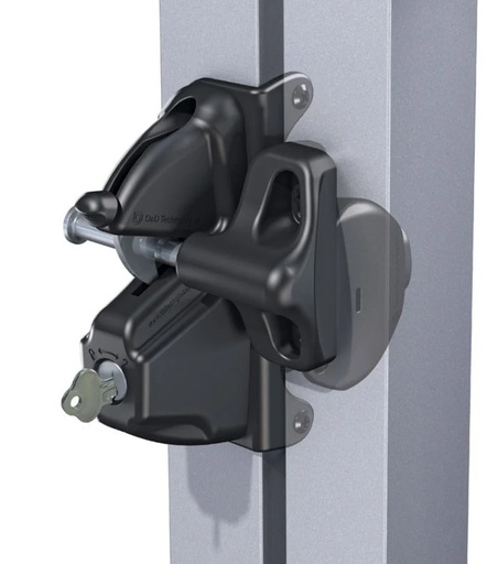 [FK436] D&D Long Bolt LokkLatch Deluxe Gate Latch- Black, Double Sided, Keyed Alike