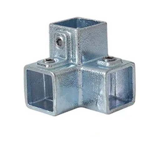 [STKC128] Tigerclamp Double Galvanised Connector 3 Way 90 Elbow  Fit 40x40mm Tube