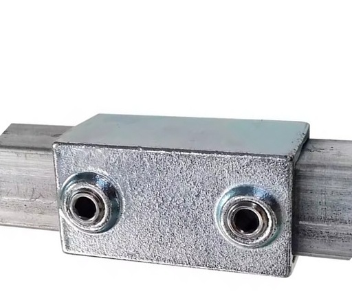 [STKC149] Tigerclamp Double Galvanised Connector Square Sleeve JointFit 40x40mm Tube
