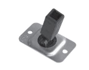 [BKRB473] Aluminium Fence Rail Bracket, 25x25mm Tube, Double Lug, 2 Hole - Adjustable (Silver Plate)