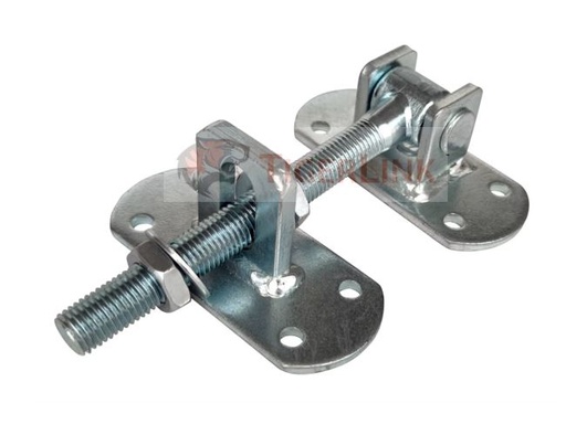 [HN043] Zinc Plated Adjustable Swing Gate Hinge With Plates - 18x150mm Neck, 113x50mm Plates - Each