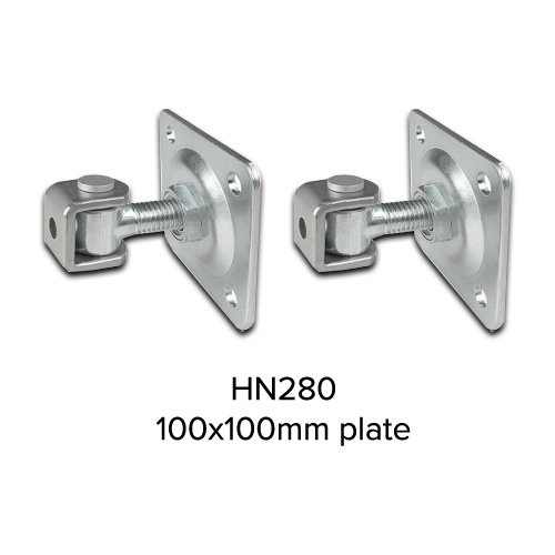 [HN280] Adjustable Swing gate Hinge with Fixing Plate - 20mm neck 100X100 PLATE- pair