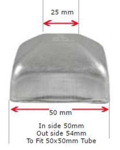[CPAC710] Aluminium Cap Square for tube size 50x50mm