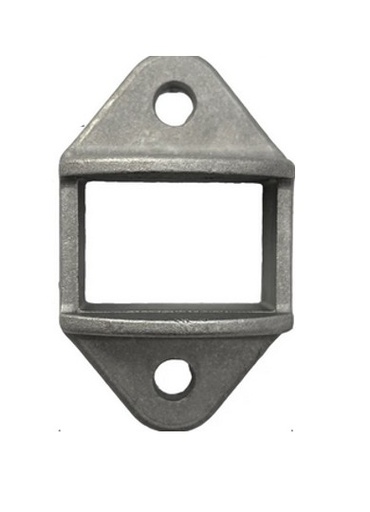 [BKRB522] Aluminium Fence Rail Bracket, 38x25mm Wide Tube, Double Lug, 2 Hole