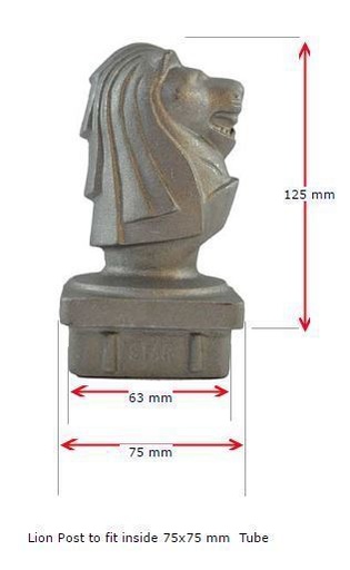 [MS944] Aluminium Lion Head Post Cap for  75x75 mm tube