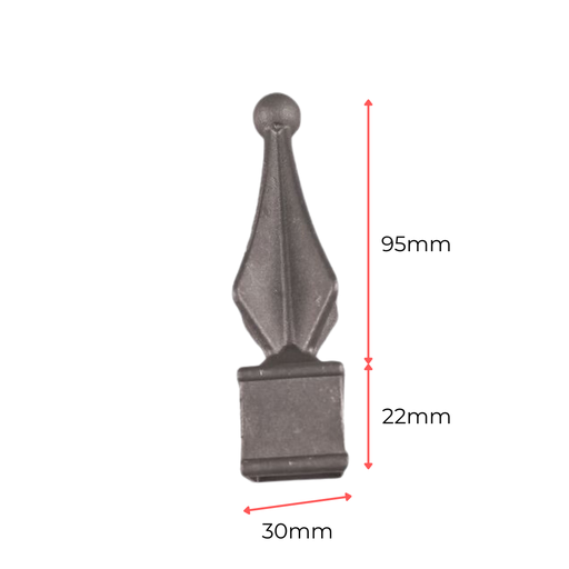 [MS712] Aluminium Spear Top Fence / Picket Fence Female Square 25x25mm - Jasmine