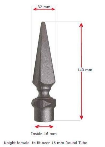 [MS755] Aluminium Spear Top Knight female  16mm